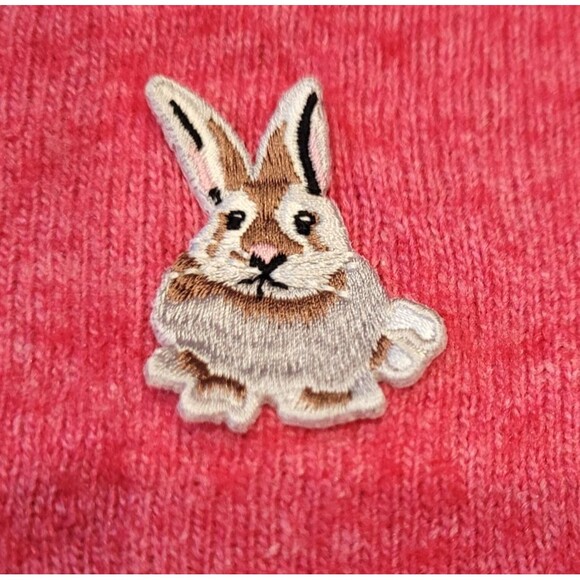 ED Pink Bunny Rabbit Size Small Lambswool Cashmere Blend Sweater Crewneck Cute - Picture 2 of 6